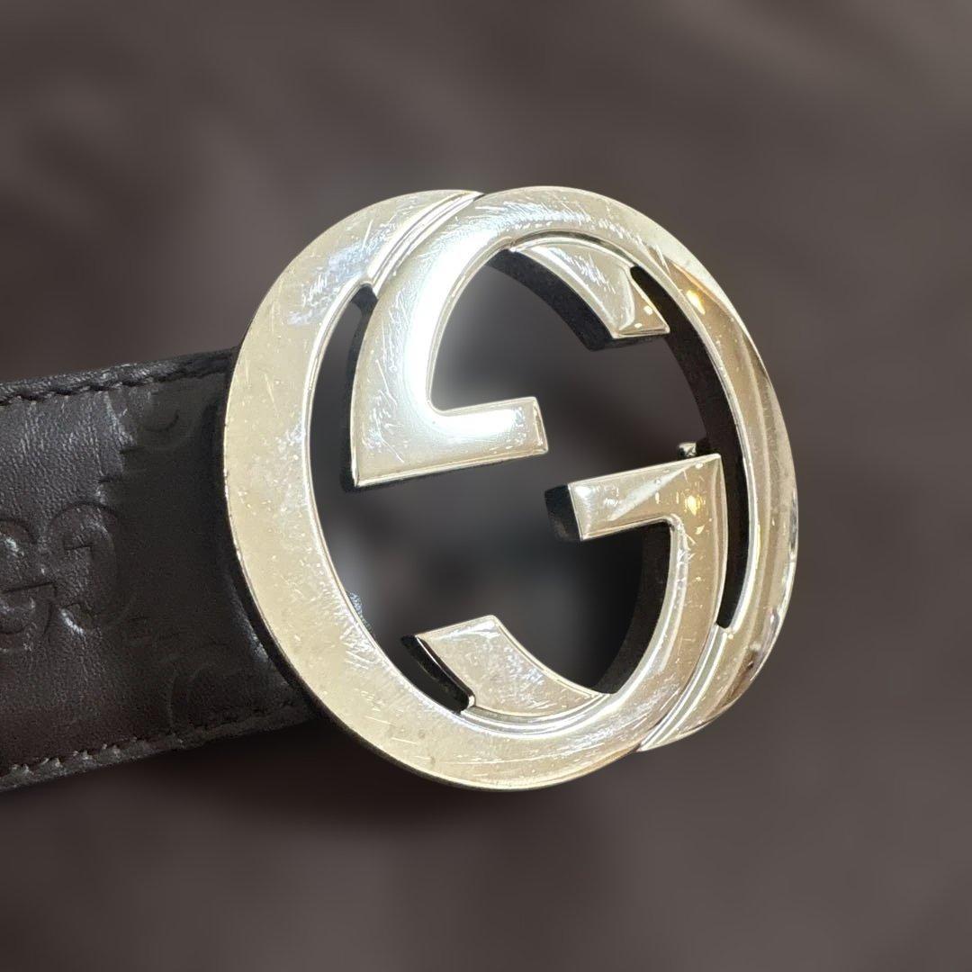 GUCCI ブラウンGGロゴベルト 専用袋付き
