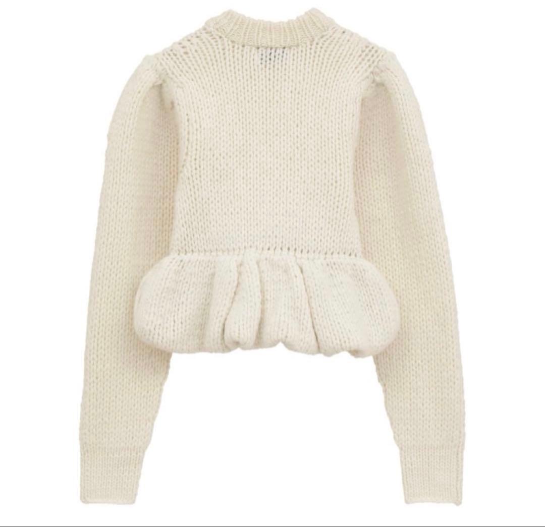 CLANE PEPLUM HAND KNIT TOPSアイボリー サイズ2