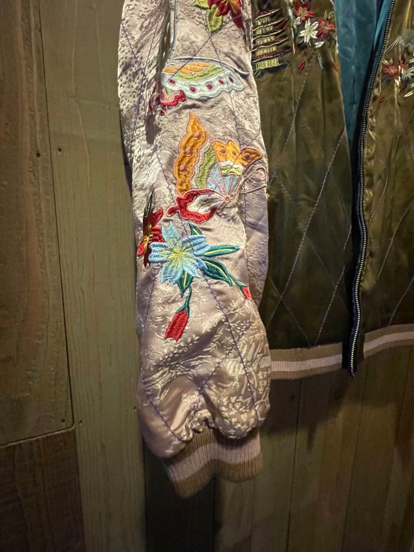 リバーシブルスカジャン（鶴 / 芸者×五重塔）