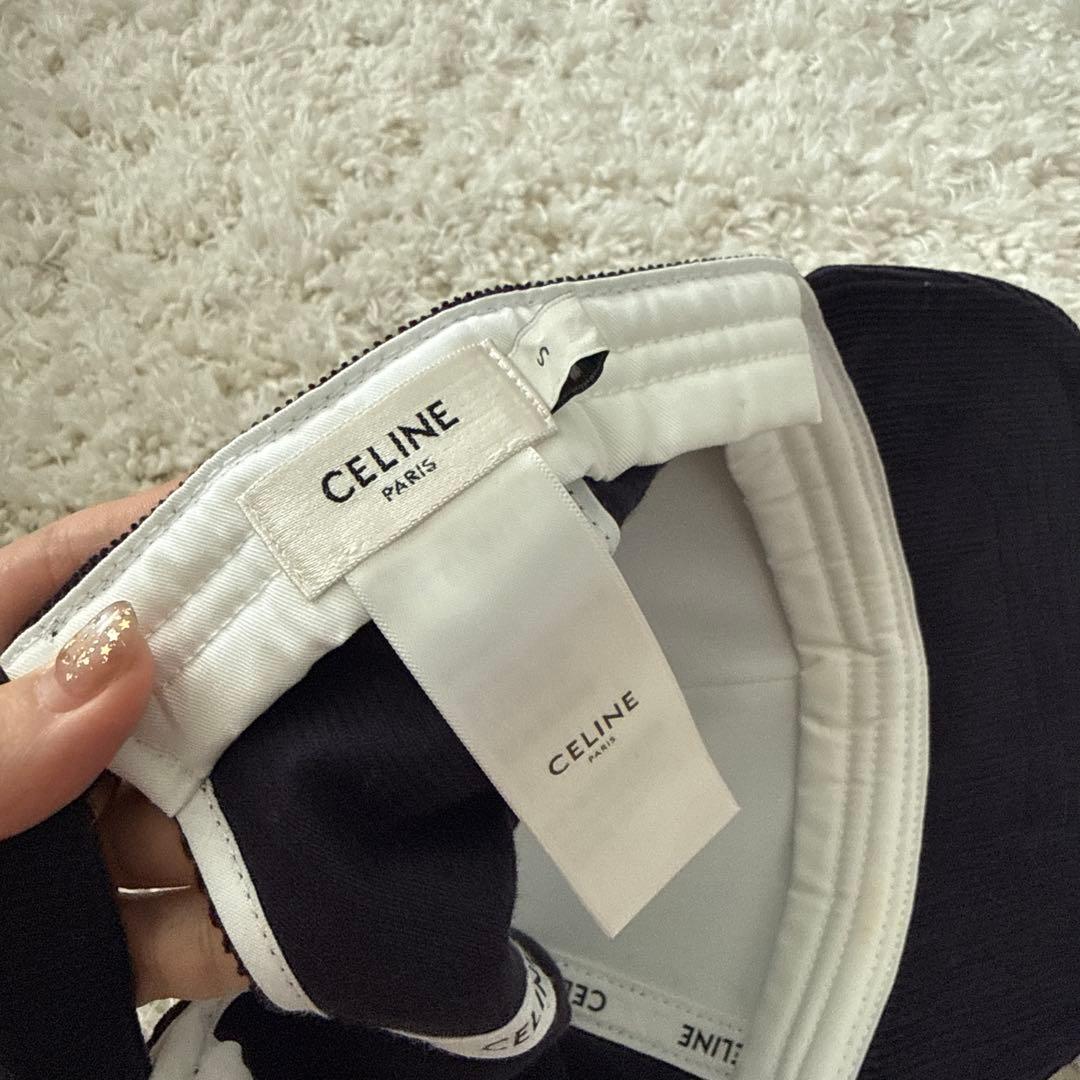 CELINE セリーヌ トリオンフ ベースボールキャップ ネイビー レディースS