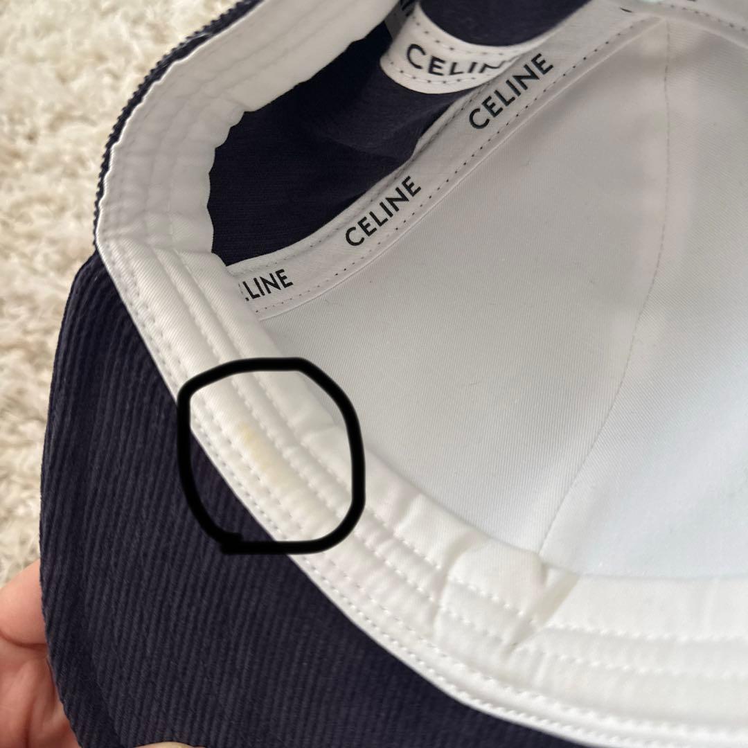 CELINE セリーヌ トリオンフ ベースボールキャップ ネイビー レディースS