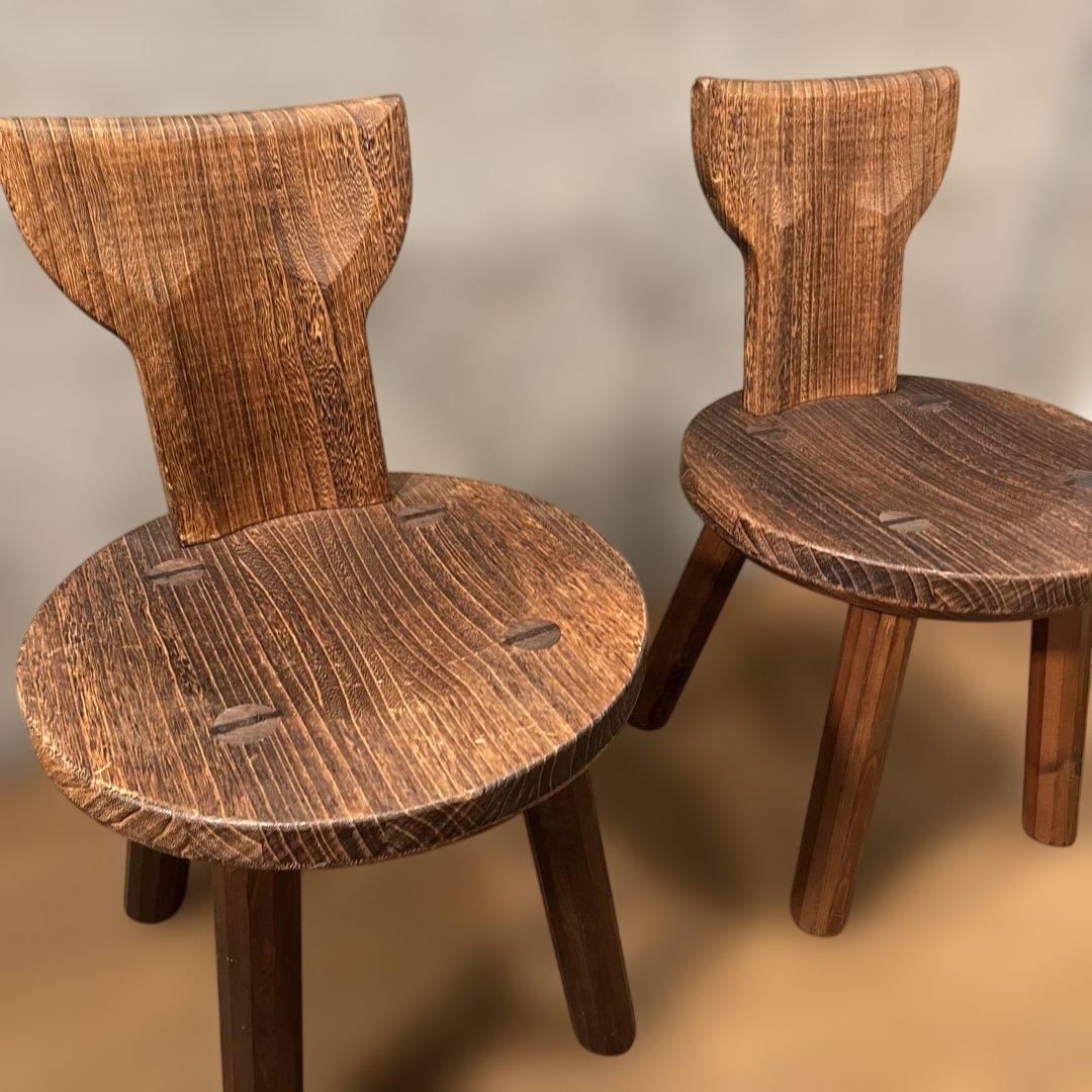 【じゅんさま専用】焼桐フクロウ椅子　桐里工房　2脚