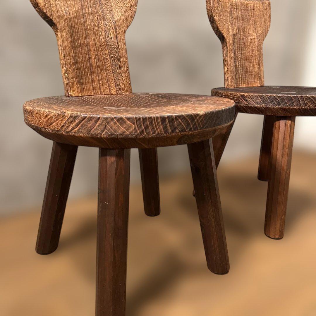 【じゅんさま専用】焼桐フクロウ椅子　桐里工房　2脚