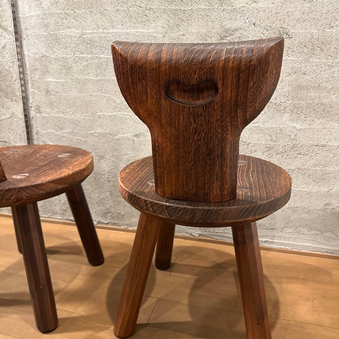 【じゅんさま専用】焼桐フクロウ椅子　桐里工房　2脚