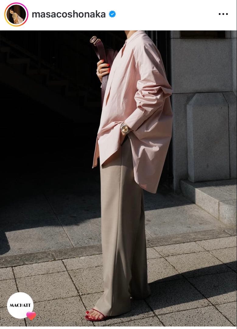 MACHATT マチャット オーバーシャツ ピンク