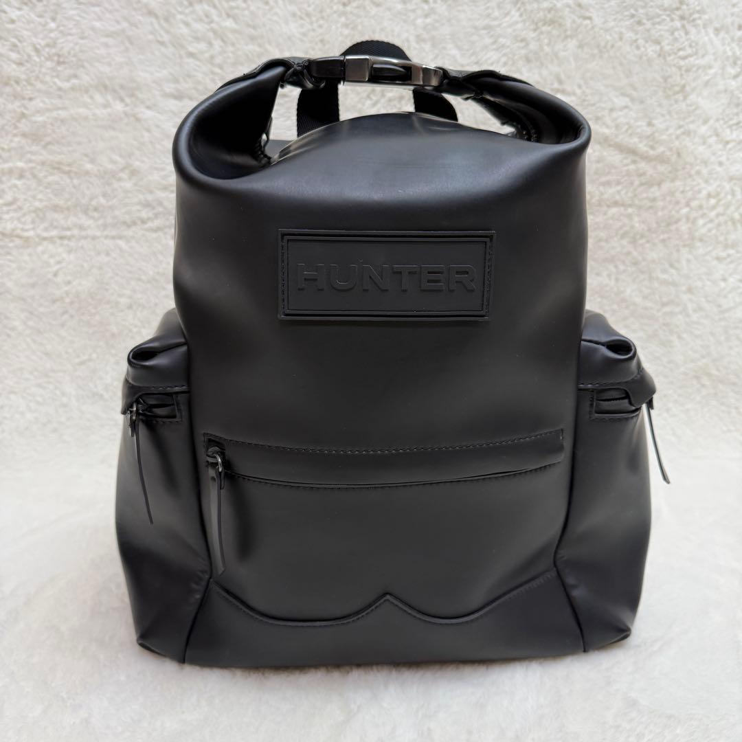 HUNTER 防水　トップクリップ　ラバー　レザー バックパック　リュック
