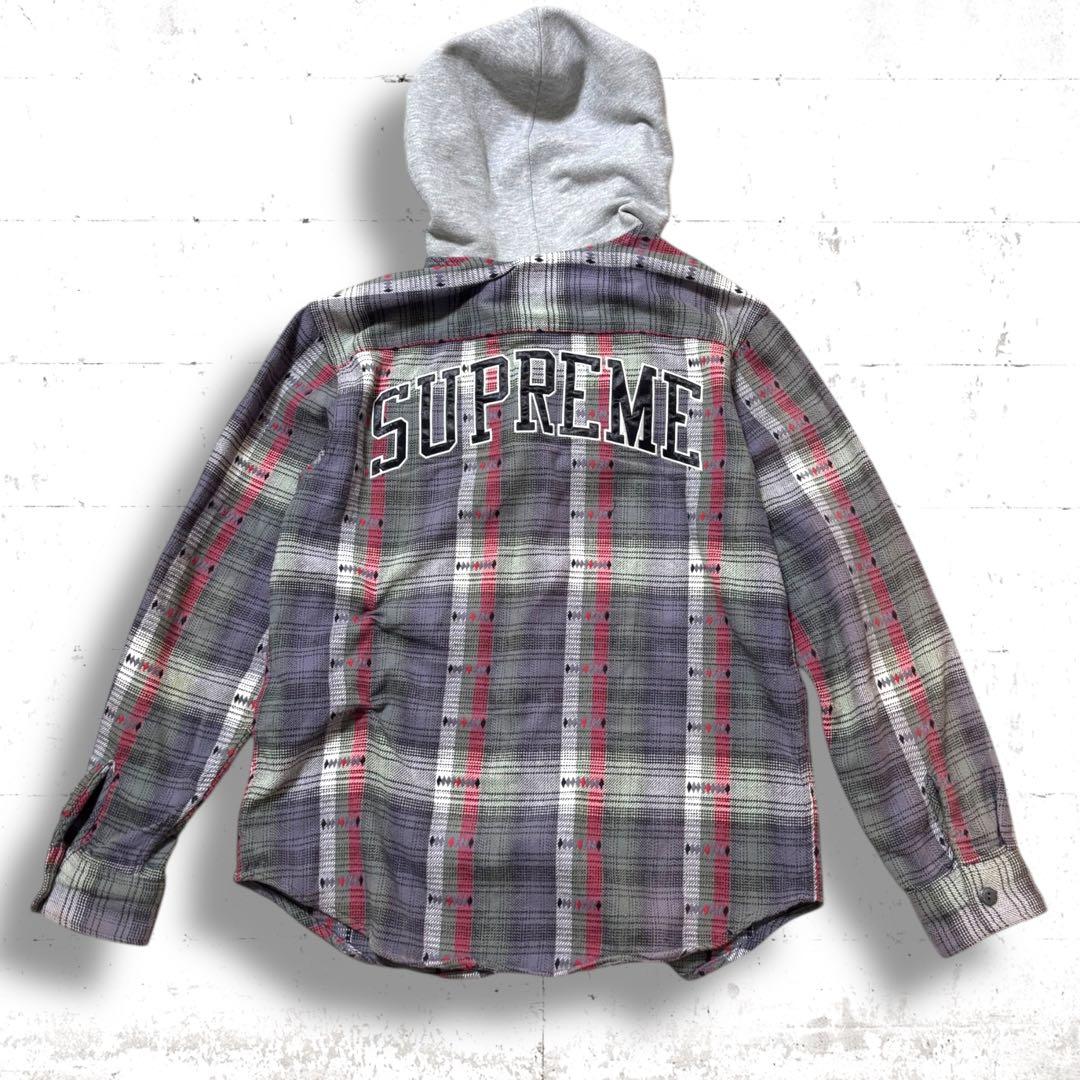 18AW Supreme フーデッド ジャガード フランネル シャツ　タグ付き