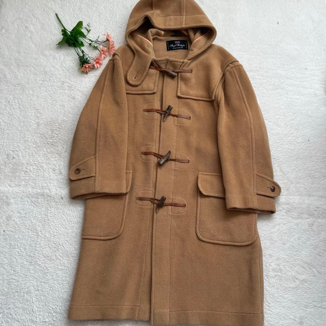  Burlington ダッフルコート　ヘリンボーン　キャメル