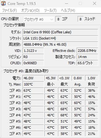 動作確認済み Core i9-9900 第9世代 8コア16スレッドCPU