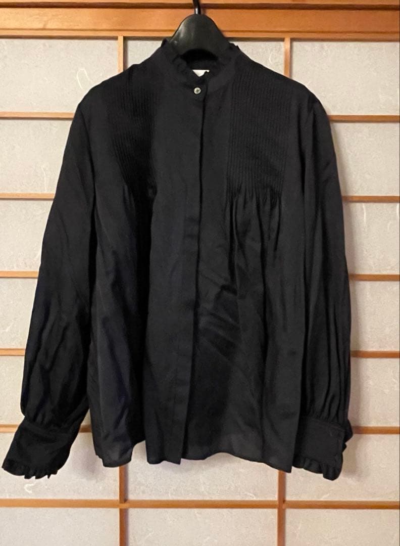 セール！Ballsey コットンシルクサテン ピンタックフリルブラウス