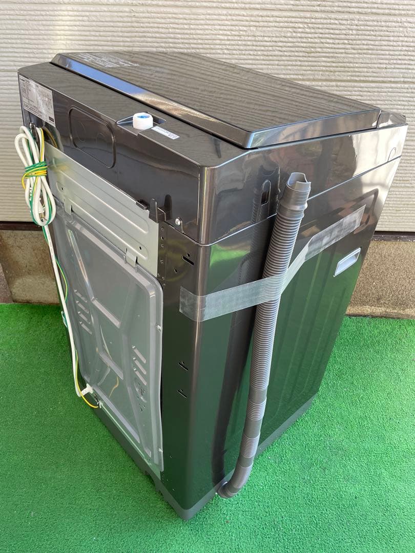 818 コンフィー ガラストップおしゃれブラック7kg洗濯機 風乾燥機能付き