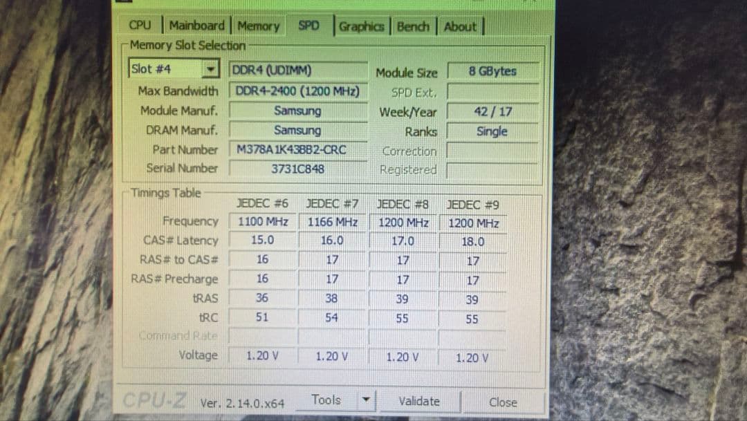 DDR4 8GBx4枚 32GB pc4-2400 動作確認済み ⑦