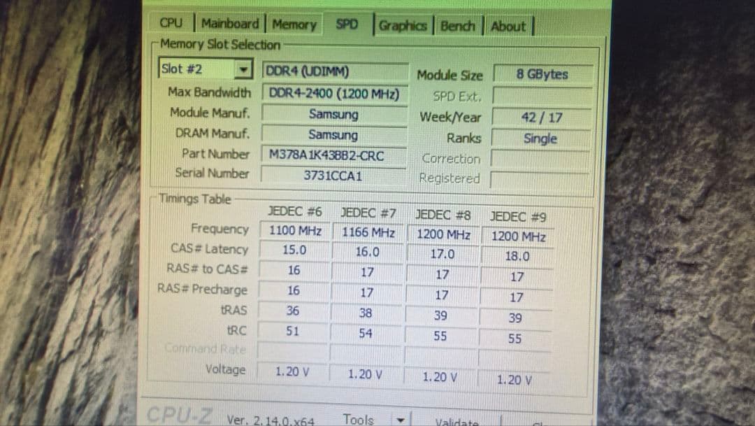 DDR4 8GBx4枚 32GB pc4-2400 動作確認済み ⑦