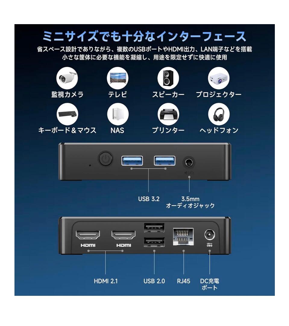 ミニPC 12GB RAM 512GB SSD Windows11 美品