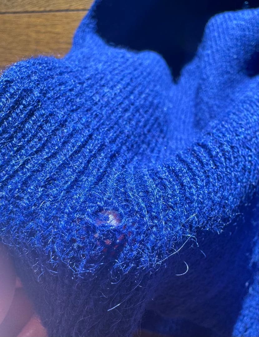 PRADA アルパカ クルーネックニット ブルー サイズ46