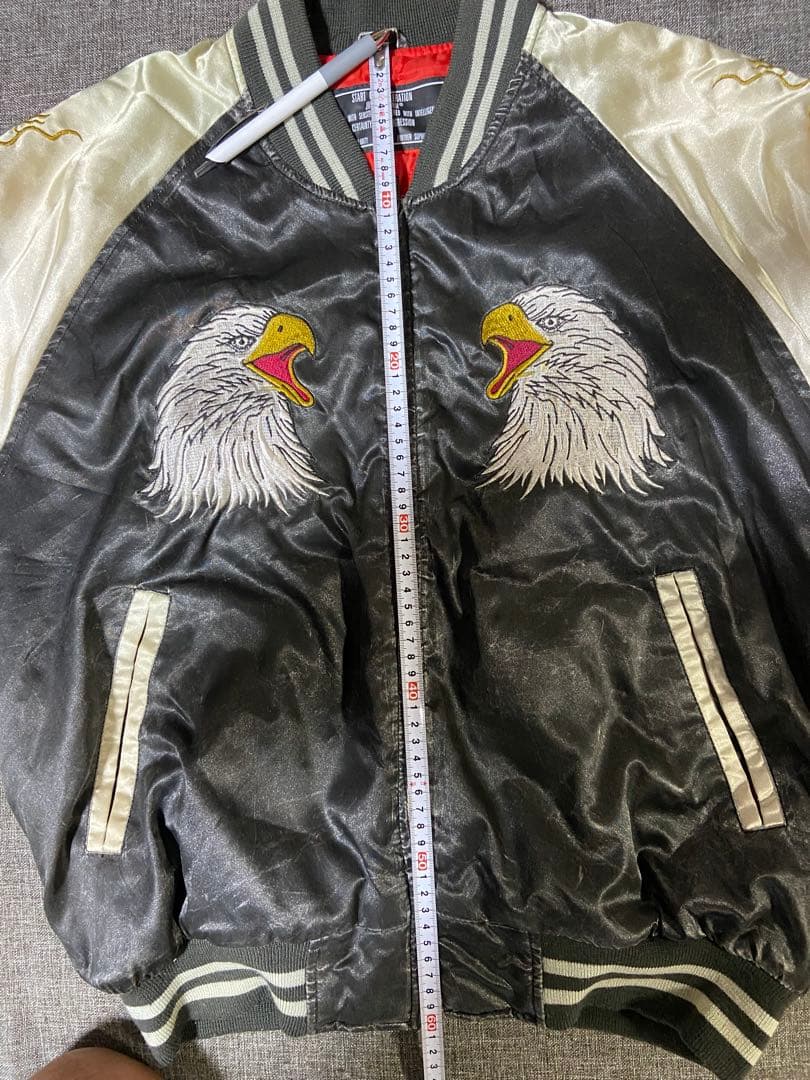 イーグル刺繍 スカジャン 黒・白・赤