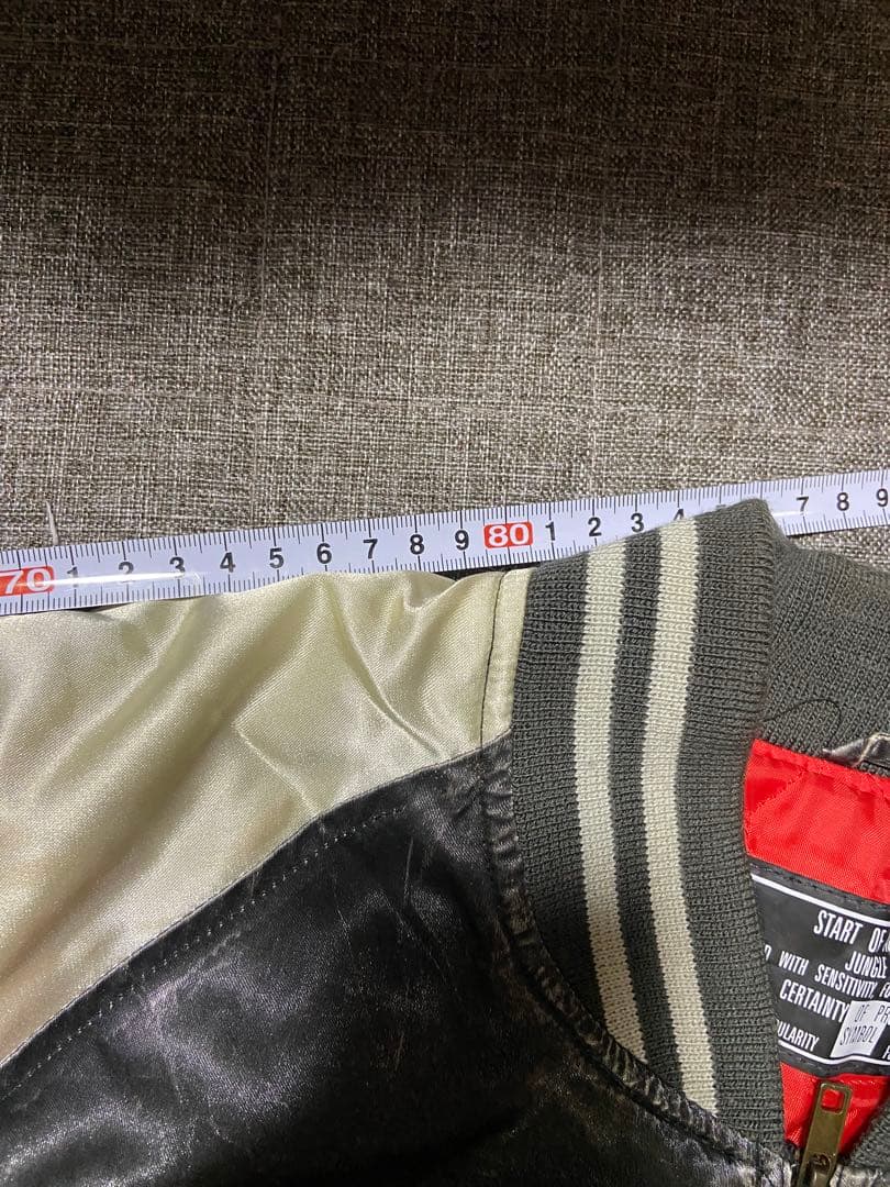 イーグル刺繍 スカジャン 黒・白・赤