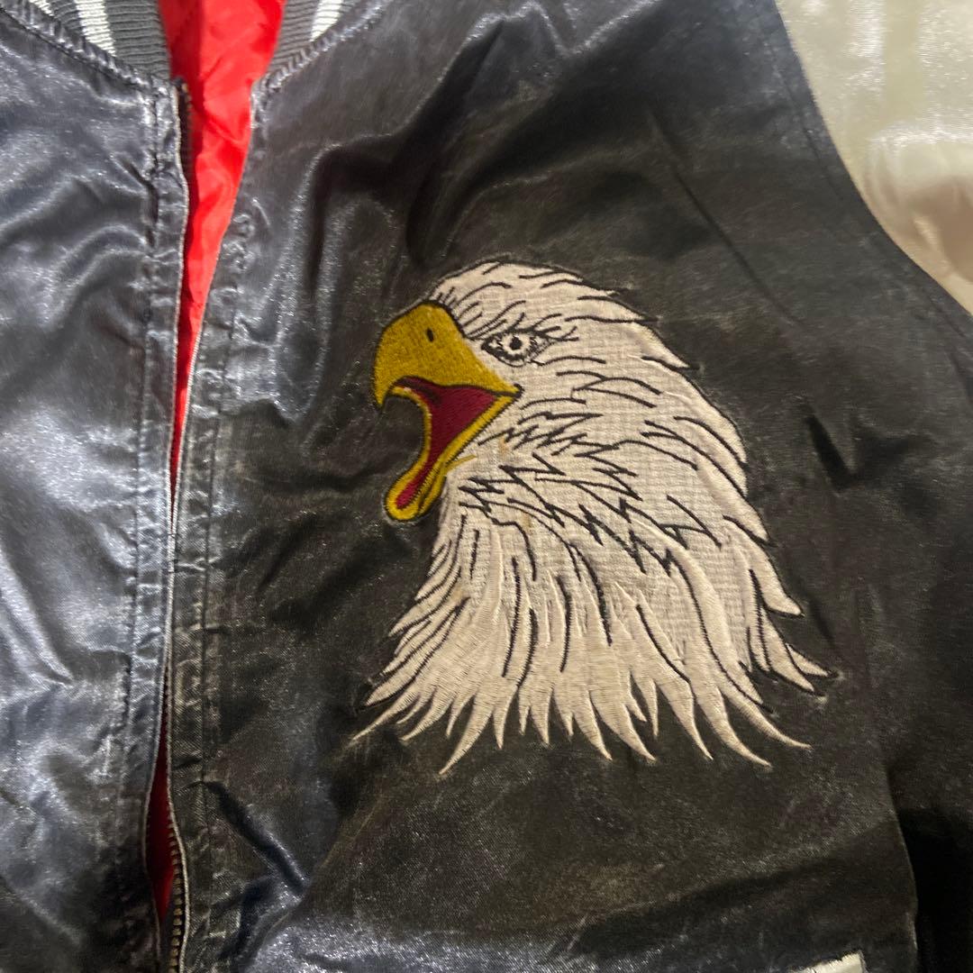 イーグル刺繍 スカジャン 黒・白・赤