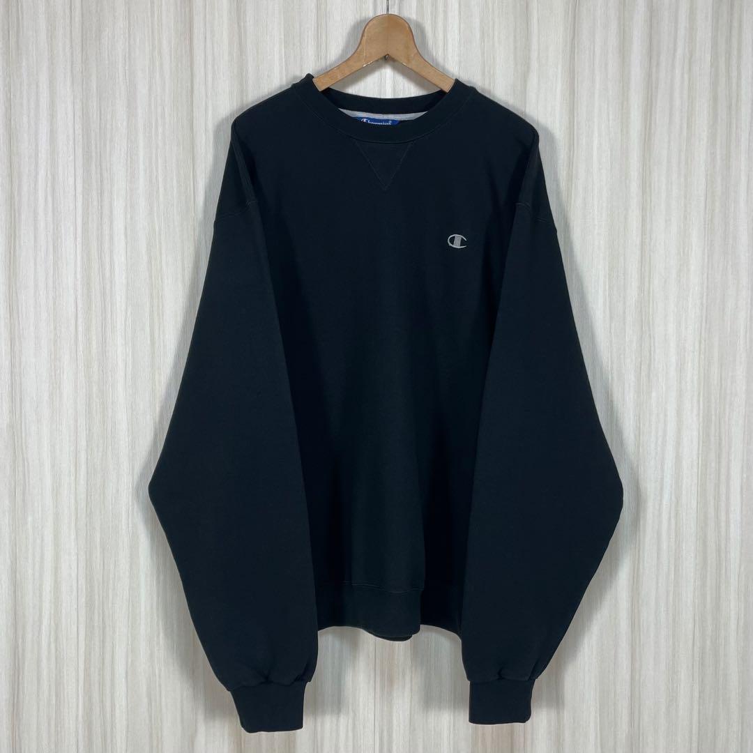 たっく様☆チャンピオン スウェット XL ブラック 黒 裏起毛 刺繍ロゴ 袖ロゴ