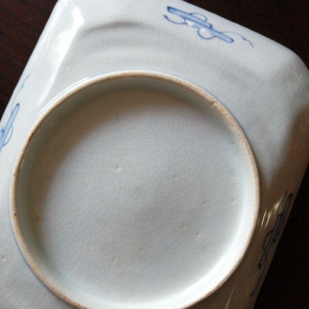 伊万里　錦隅切角皿　5枚　18cm　明治～大正期