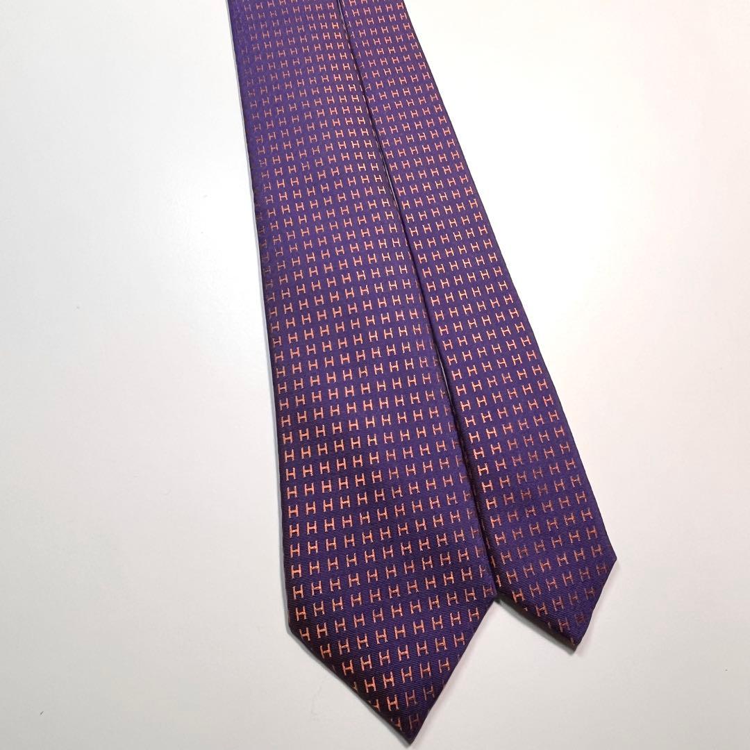 希少色✨未使用✨HERMES エルメス　ネクタイ　ファソネ H柄　高級シルク
