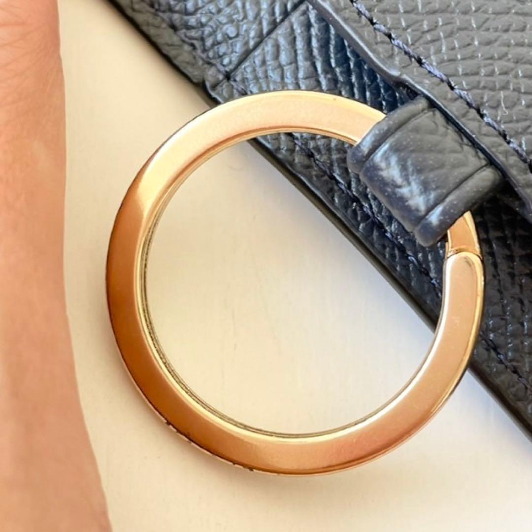 【ほぼ新品】COACH 6 リング キー ケース クロスグレイン レザー