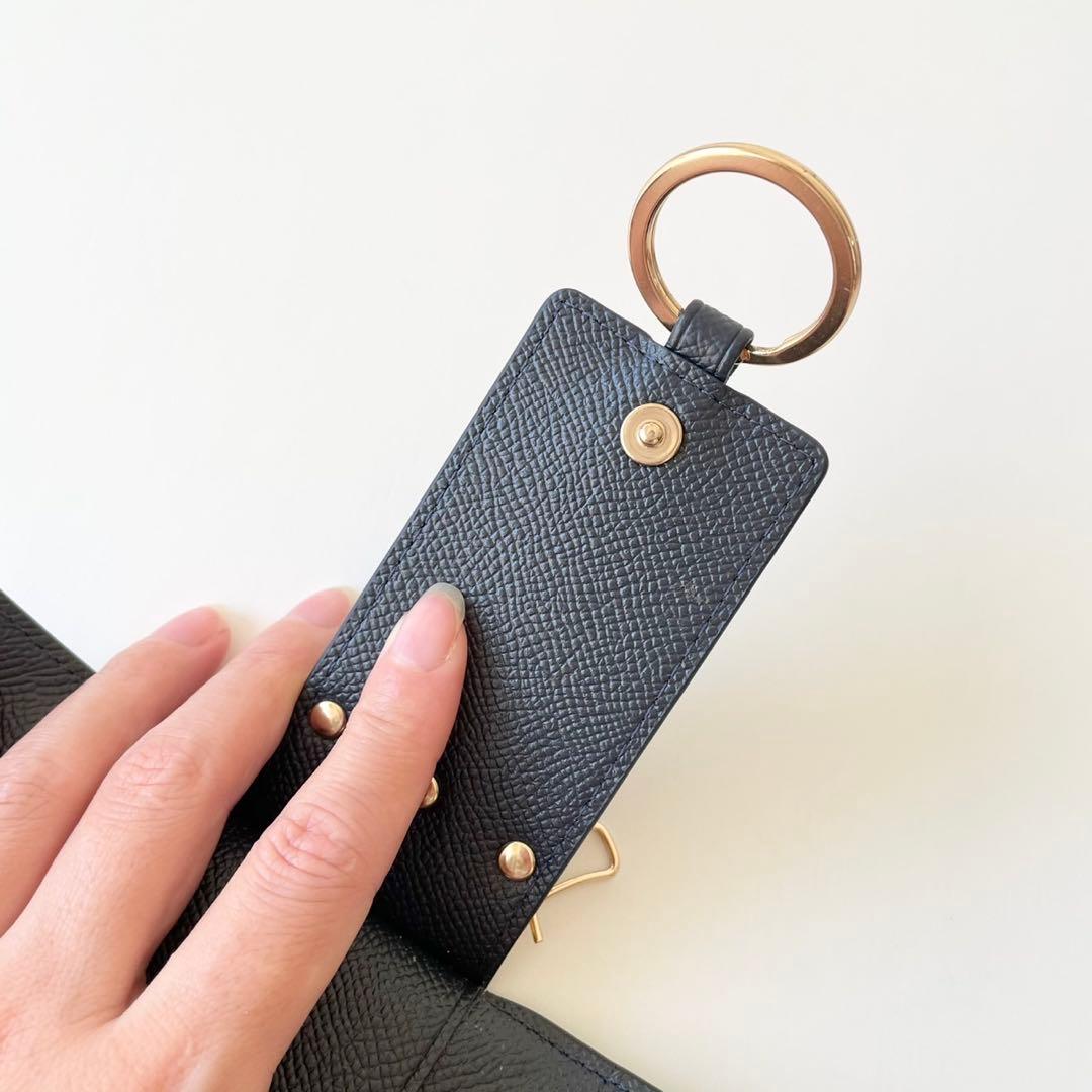 【ほぼ新品】COACH 6 リング キー ケース クロスグレイン レザー