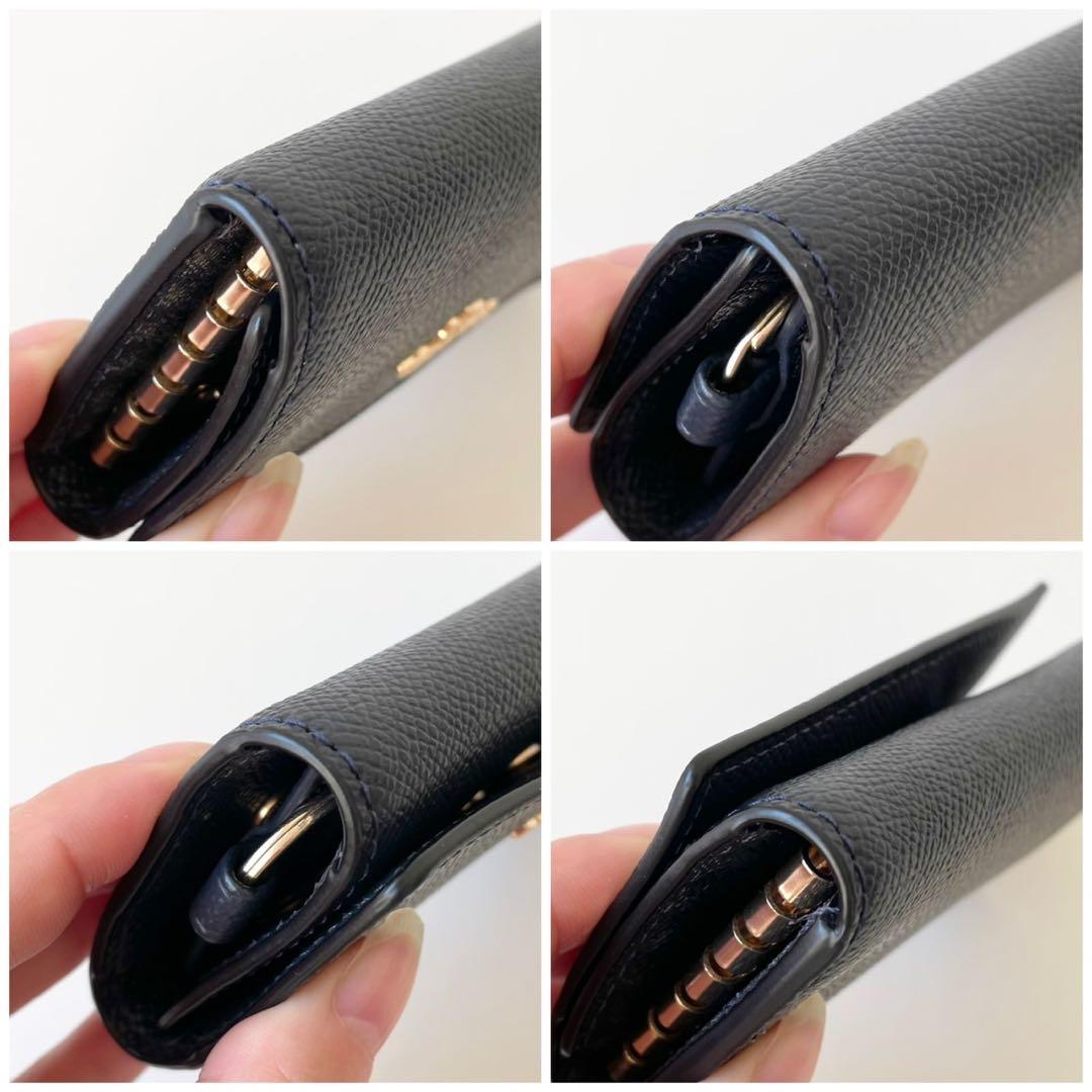 【ほぼ新品】COACH 6 リング キー ケース クロスグレイン レザー