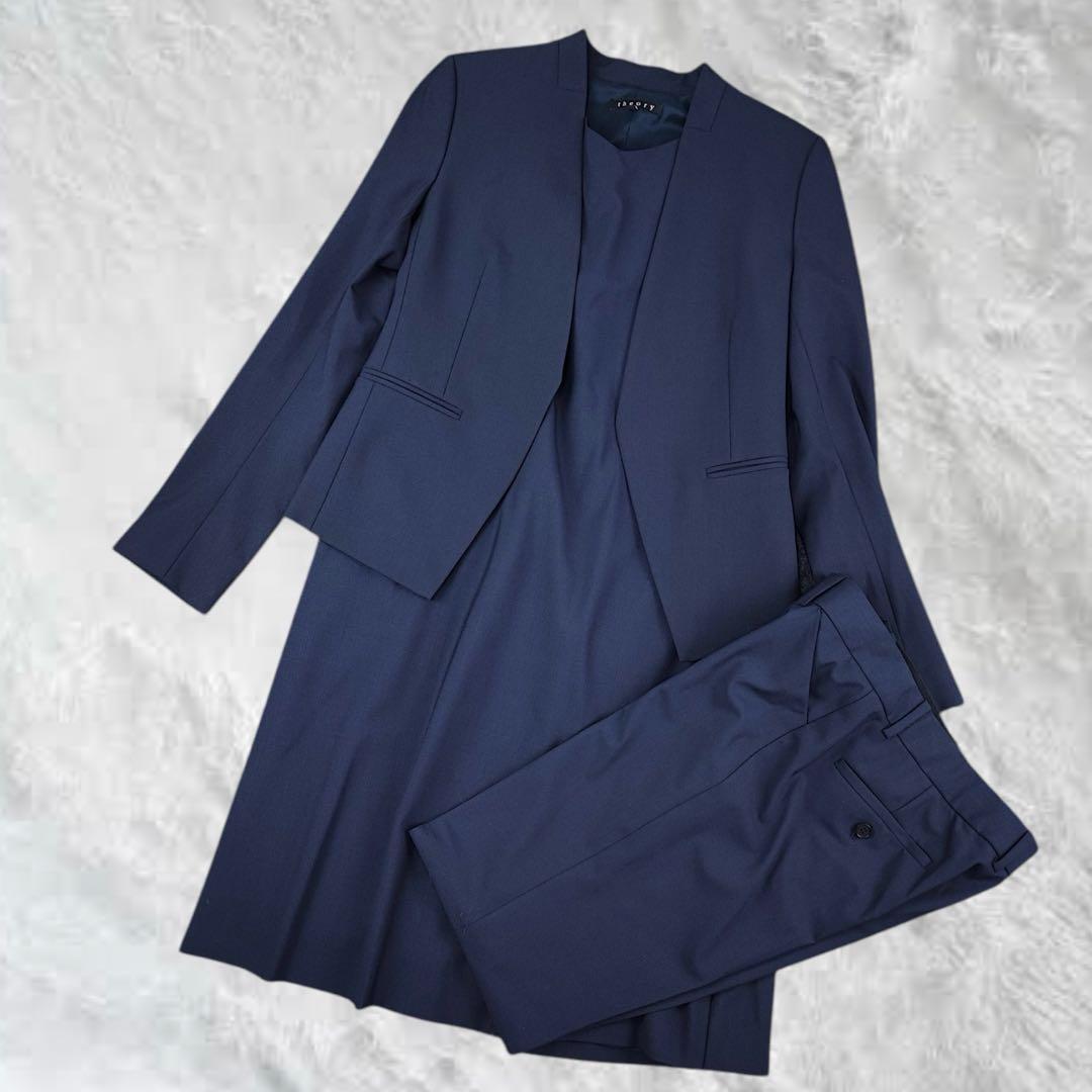 ふわりおまとめセオリー　100年コート　スーツ　３点セット　ノーカラー