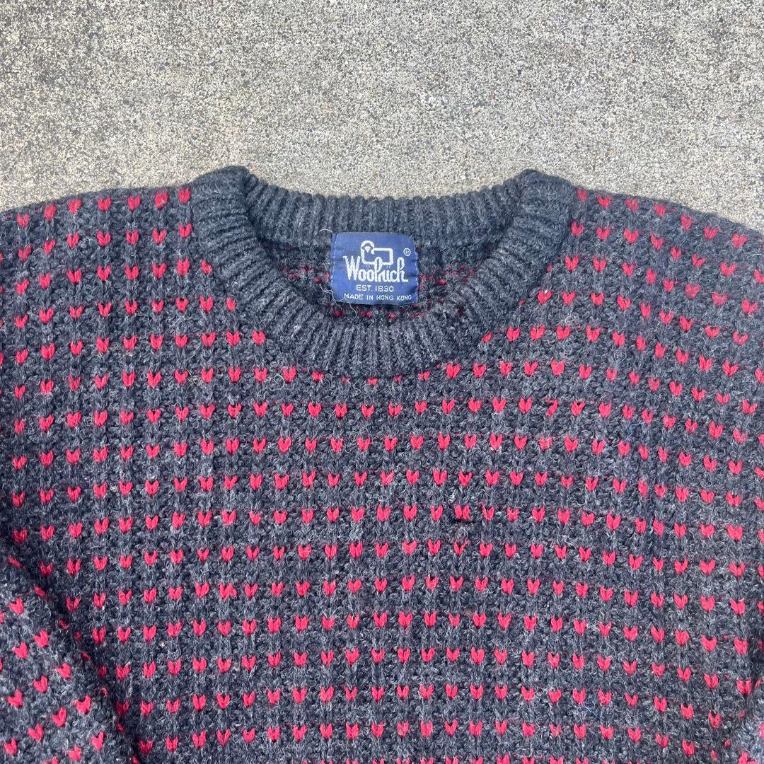 【80s】激レア　ウールリッチ バーズアイニット イギリス製