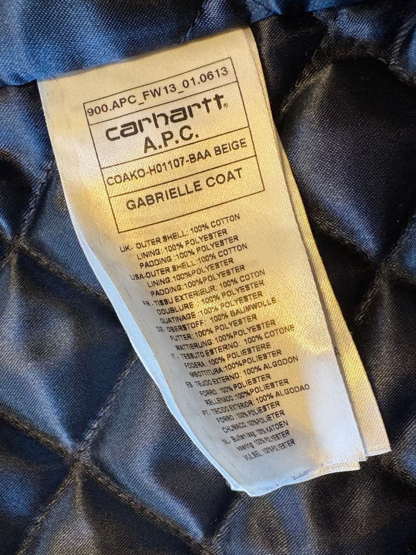 A.P.C. × Carhartt ガブリエルコート　ベージュ　アウター