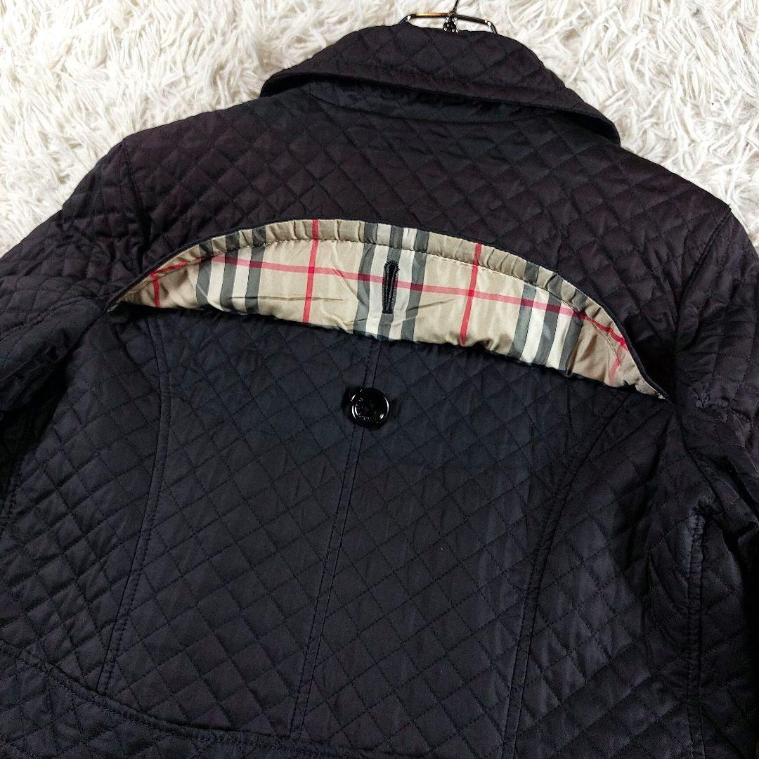 40 美品 バーバリーロンドン ノバチェックベルト キルティングコートジャケット