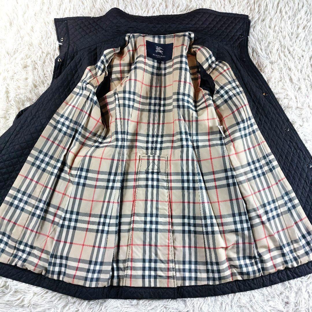40 美品 バーバリーロンドン ノバチェックベルト キルティングコートジャケット