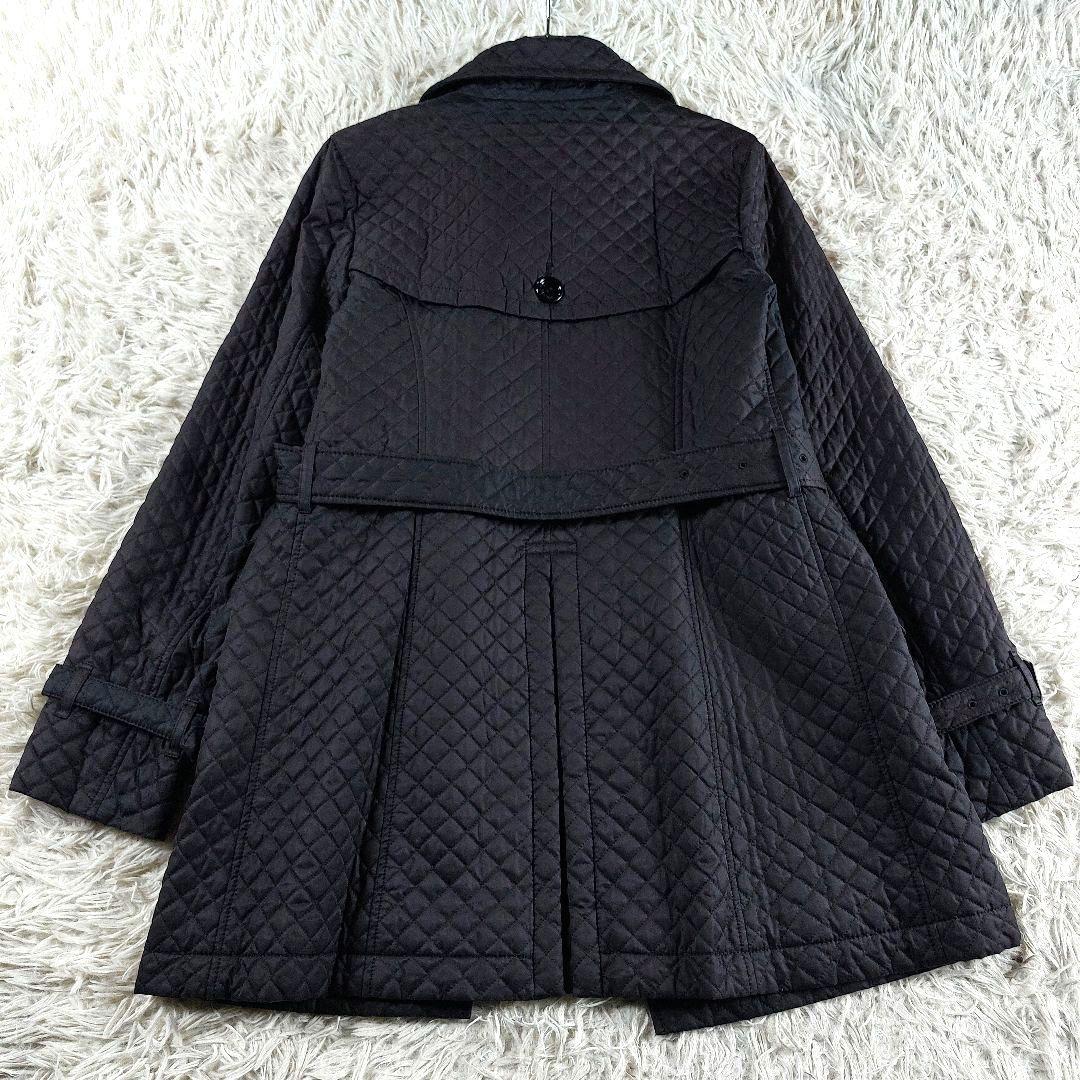 40 美品 バーバリーロンドン ノバチェックベルト キルティングコートジャケット