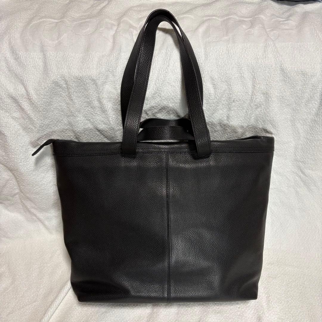 UNITED ARROWS ブラックレザートートバッグ　シボ革 2way