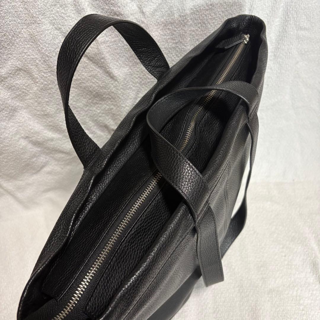 UNITED ARROWS ブラックレザートートバッグ　シボ革 2way