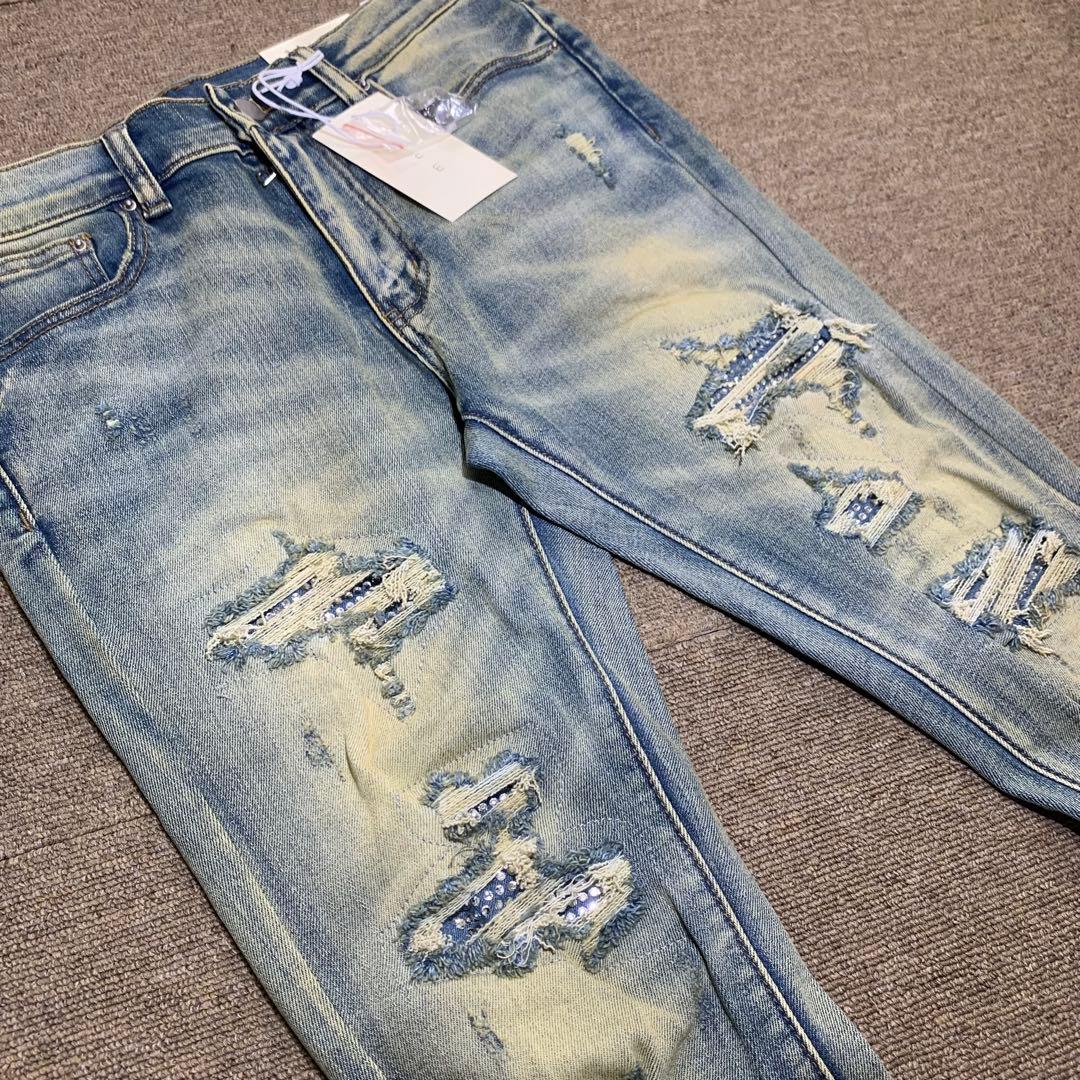 mnml ミニマル【新品未使用】X201ラインストーンスキニーデニム 30インチ