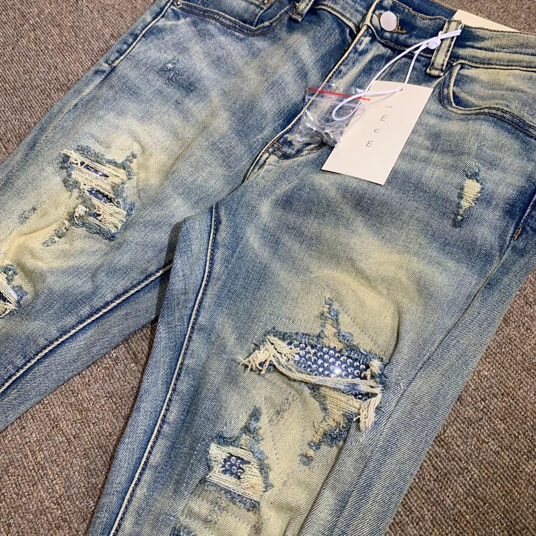 mnml ミニマル【新品未使用】X201ラインストーンスキニーデニム 30インチ