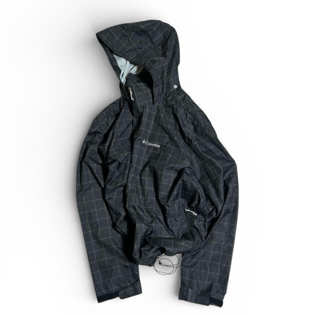 00s Columbia チェック マウンテンパーカshell jacket 黒