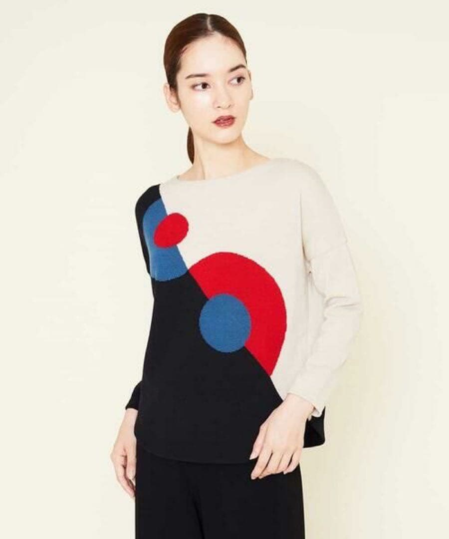 美品✨22AW 現行品 シビラ サークルインターシャアートデザインニット M