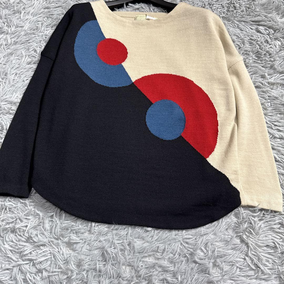 美品✨22AW 現行品 シビラ サークルインターシャアートデザインニット M