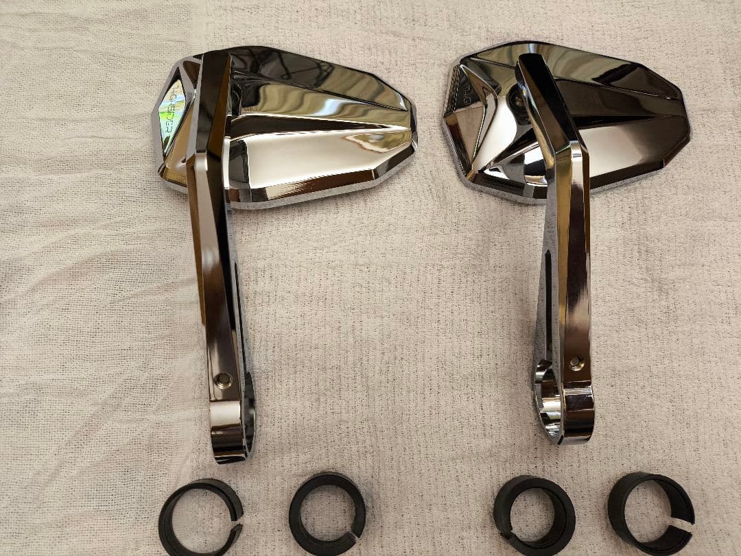 ハイサイダー バーエンドミラー ヴィクトリー クローム 2個セット