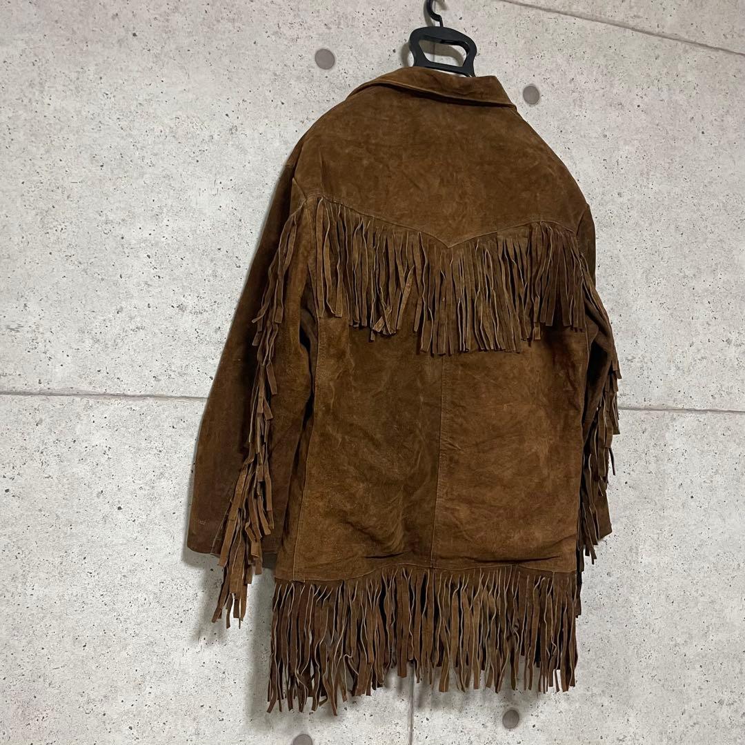 【ヴィンテージ古着】 フリンジ スエード レザー ジャケット