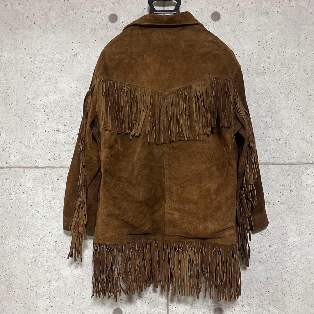 【ヴィンテージ古着】 フリンジ スエード レザー ジャケット