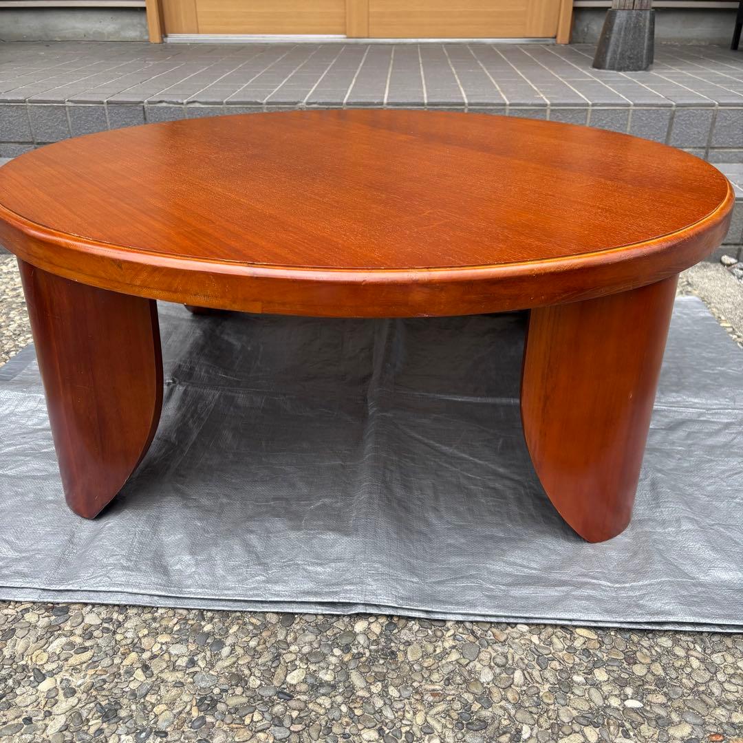 【良品】昭和レトロ 木製円卓 折りたたみテーブル ちゃぶ台 ラウンドテーブル