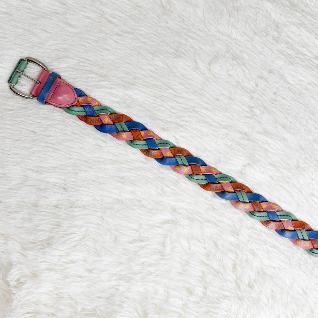 希少♡ヴィヴィアンウエストウッド オーブ ロゴ マルチカラー レザー ベルト