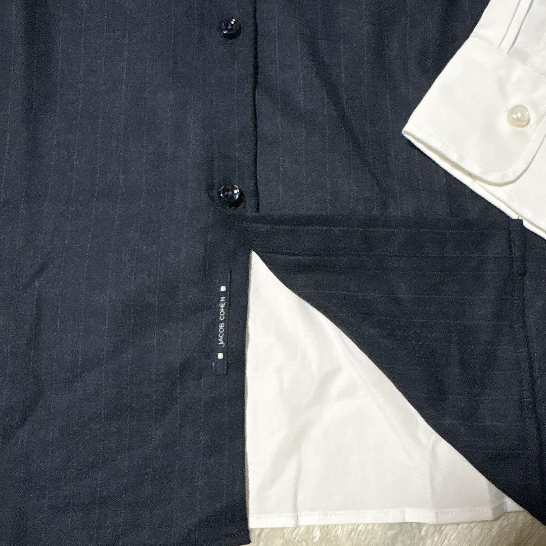 未使用✨タグ付✨希少 JACOB COHEN ドレスシャツ 異素材 イタリア製