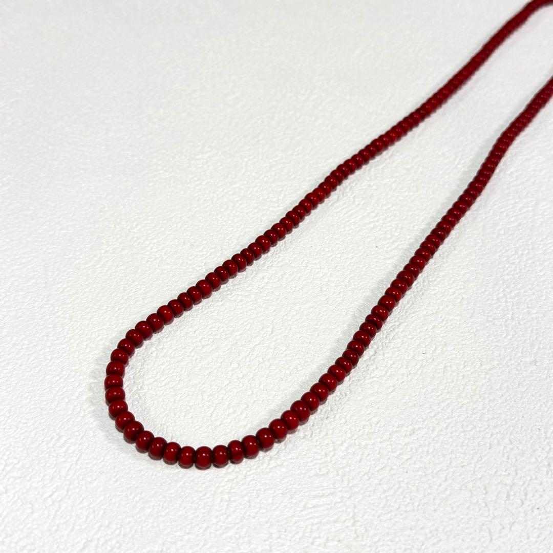 濃赤 アンティーク ホワイトハーツビーズ 赤ビーズ一連 ゴローズ　カスタム