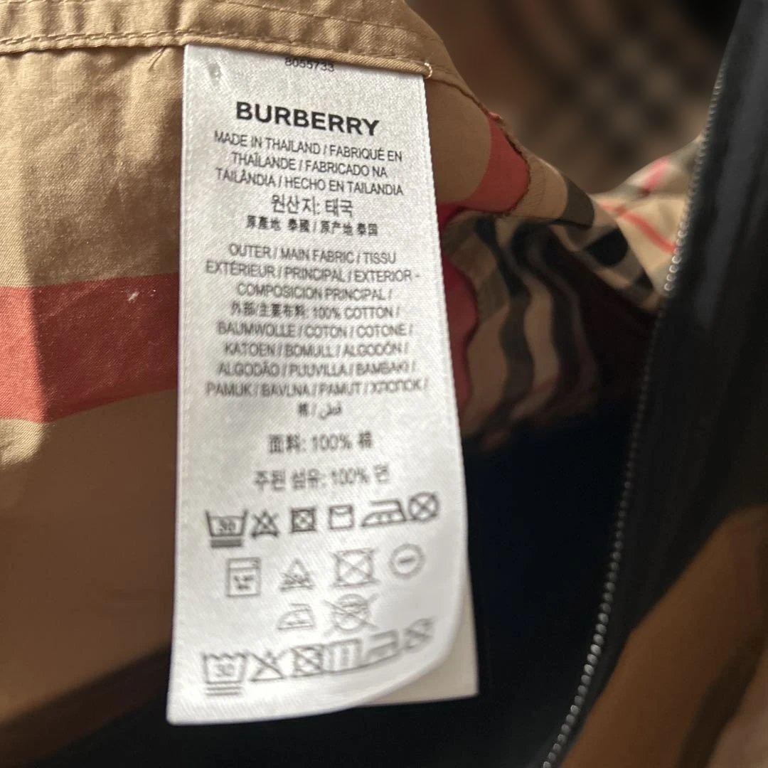 BURBERRY コットン長袖シャツジャケットL 黒/ベージュ