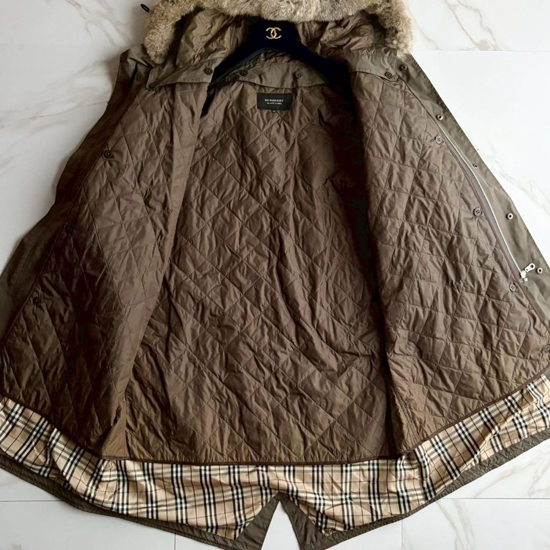 美品◆バーバリーブラックレーベル モッズコート キルティング 2way M
